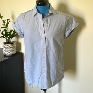 Blue and white striped J Crew cotton popover